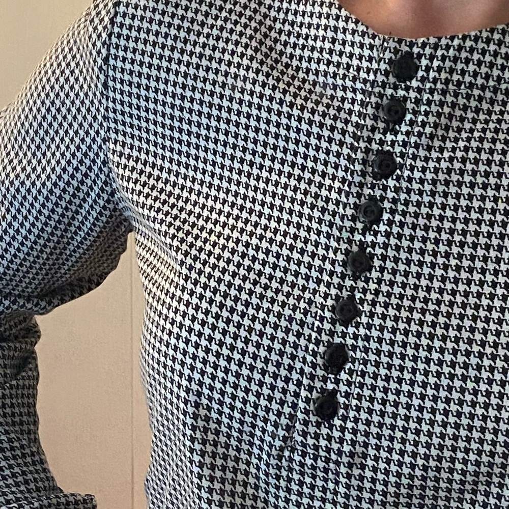Black and White Houndstooth Top